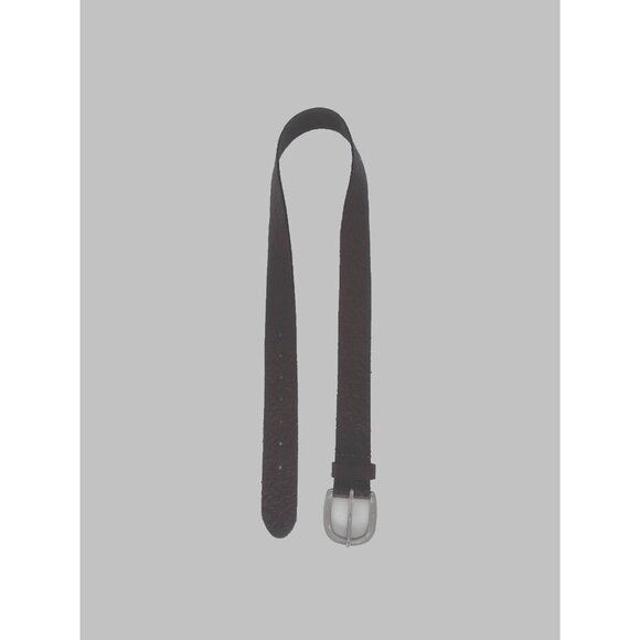 Women American Eagle dark brown Tooled Leather Belt small Embossed silver buckle - Picture 6 of 8